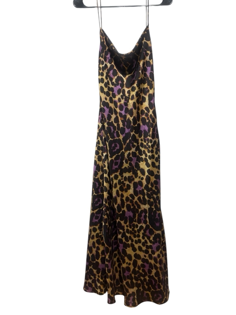 Zara Satin Effect Leopard Print Slip Dress